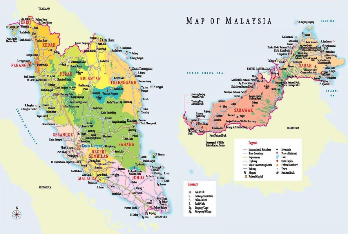 bản đồ du lịch của malaysia