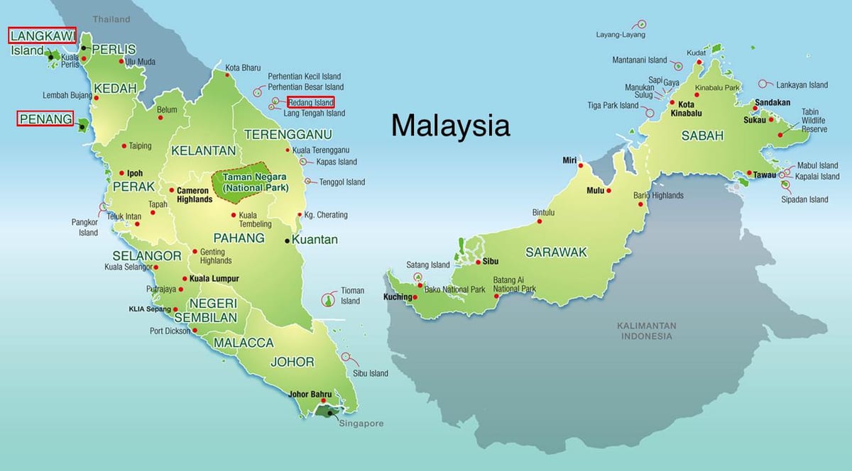 bản đồ của malaysia, và hòn đảo