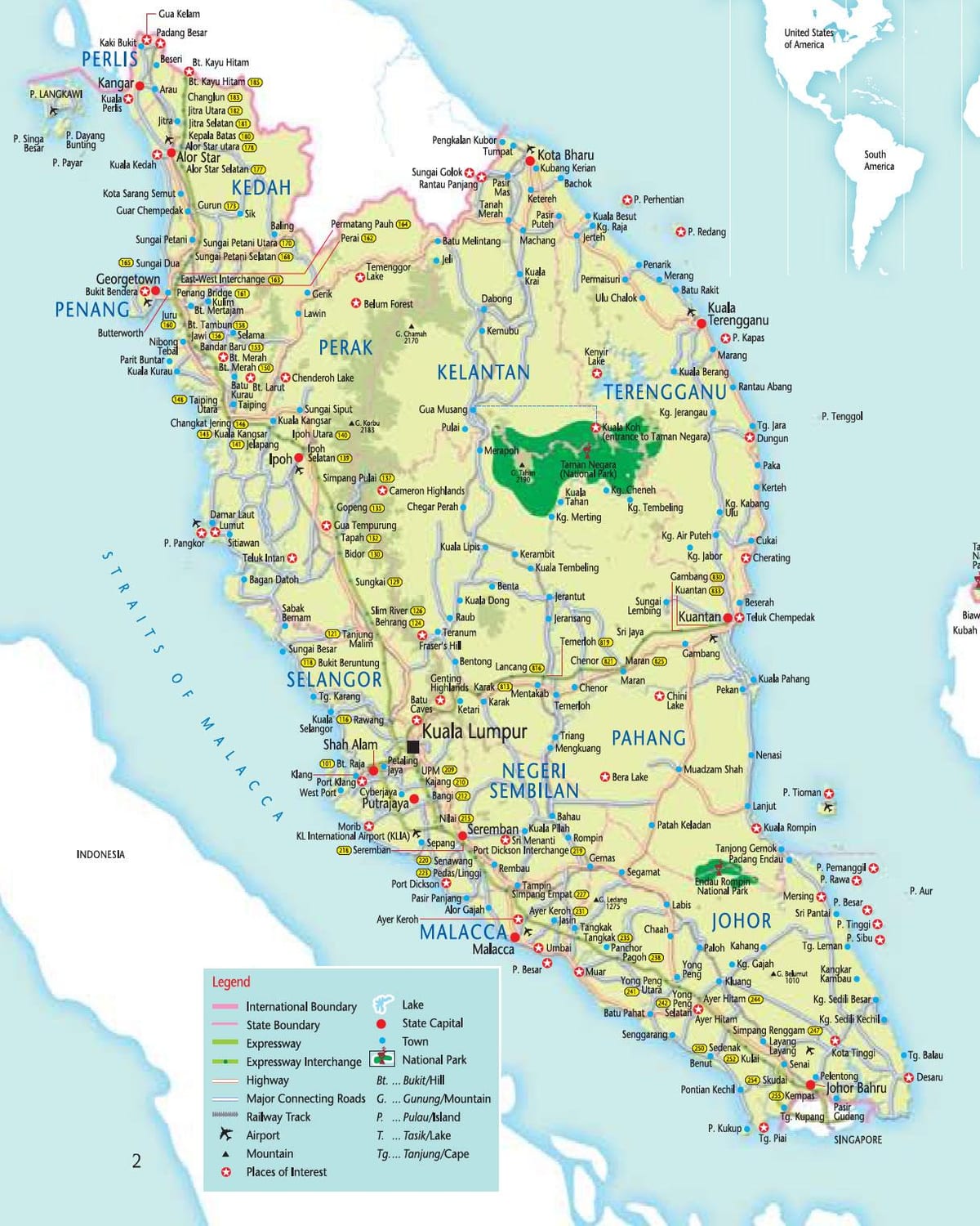 malaysia bản đồ đường và hướng dẫn đường cao tốc
