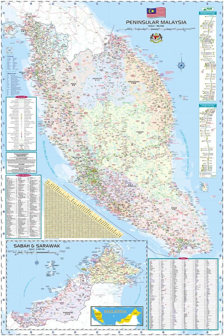bản đồ của malaysia bản đồ đường và đường cao tốc hướng dẫn