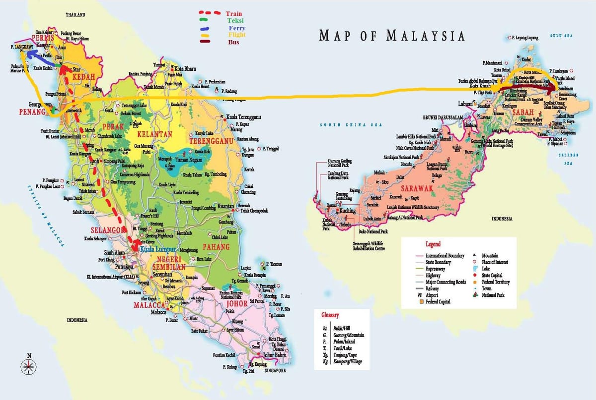 bản đồ của malaysia xe buýt