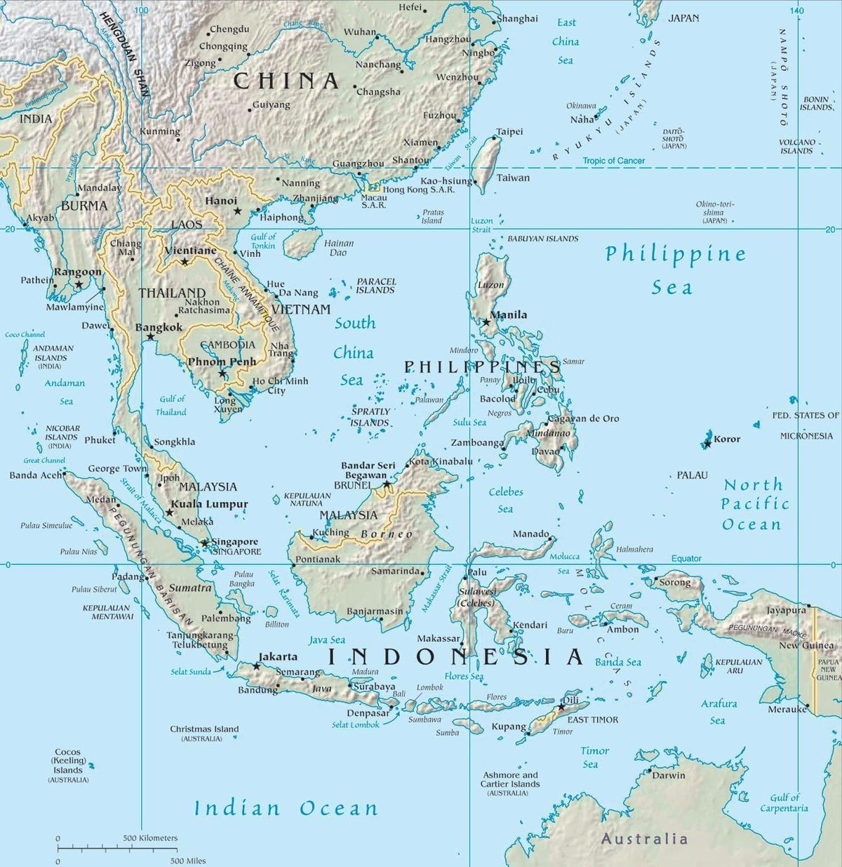 bản đồ của malaysia ở châu á