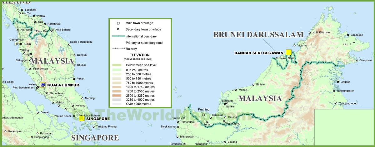 malaysia địa lý bản đồ