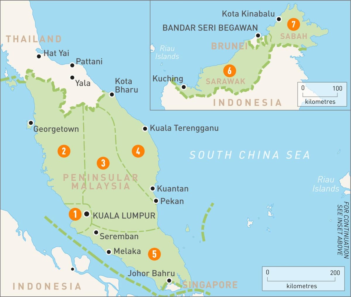 malaysia khu vực bản đồ