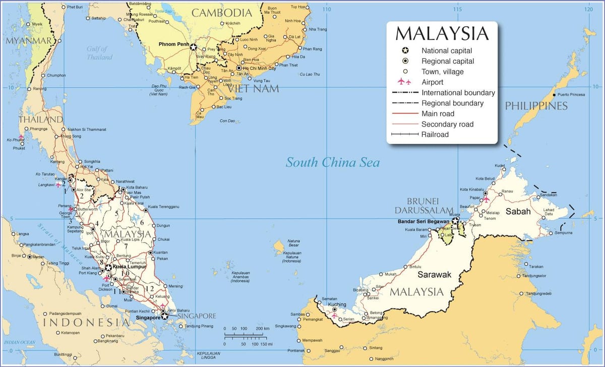 sân bay trong malaysia bản đồ