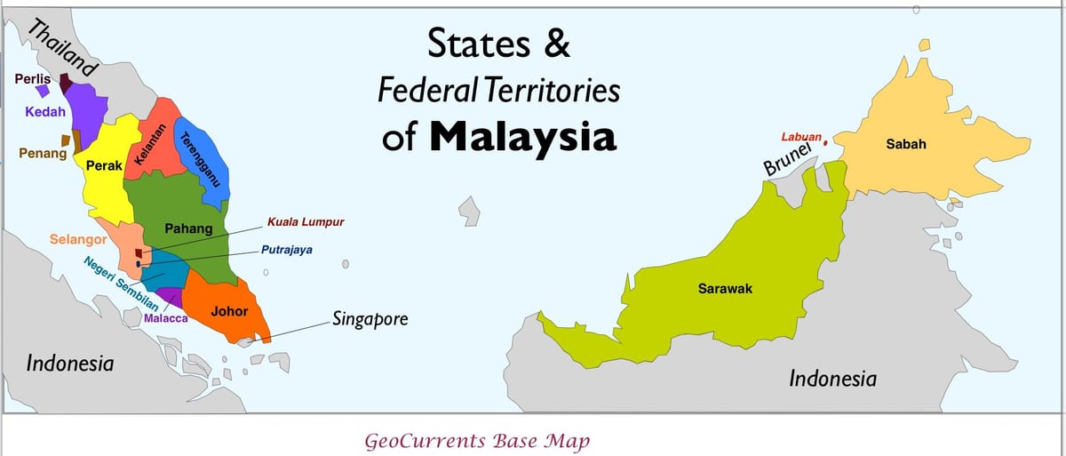 bản đồ của malaysia, tỉnh