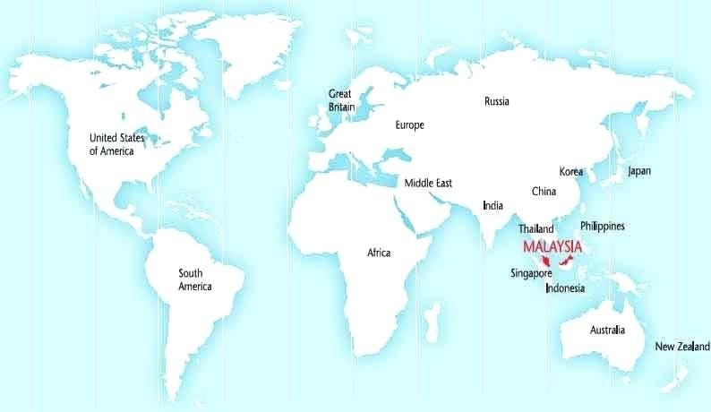 bản đồ thế giới đang ở malaysia