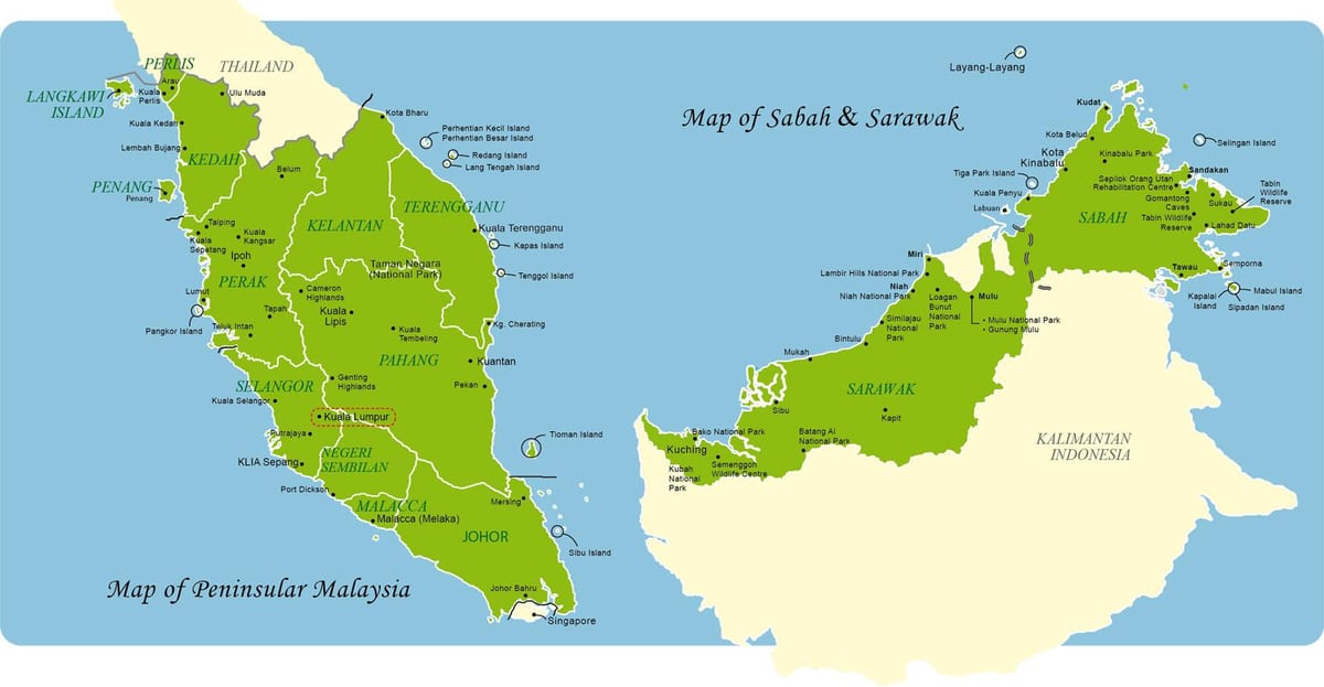 malaysia đầy đủ bản đồ