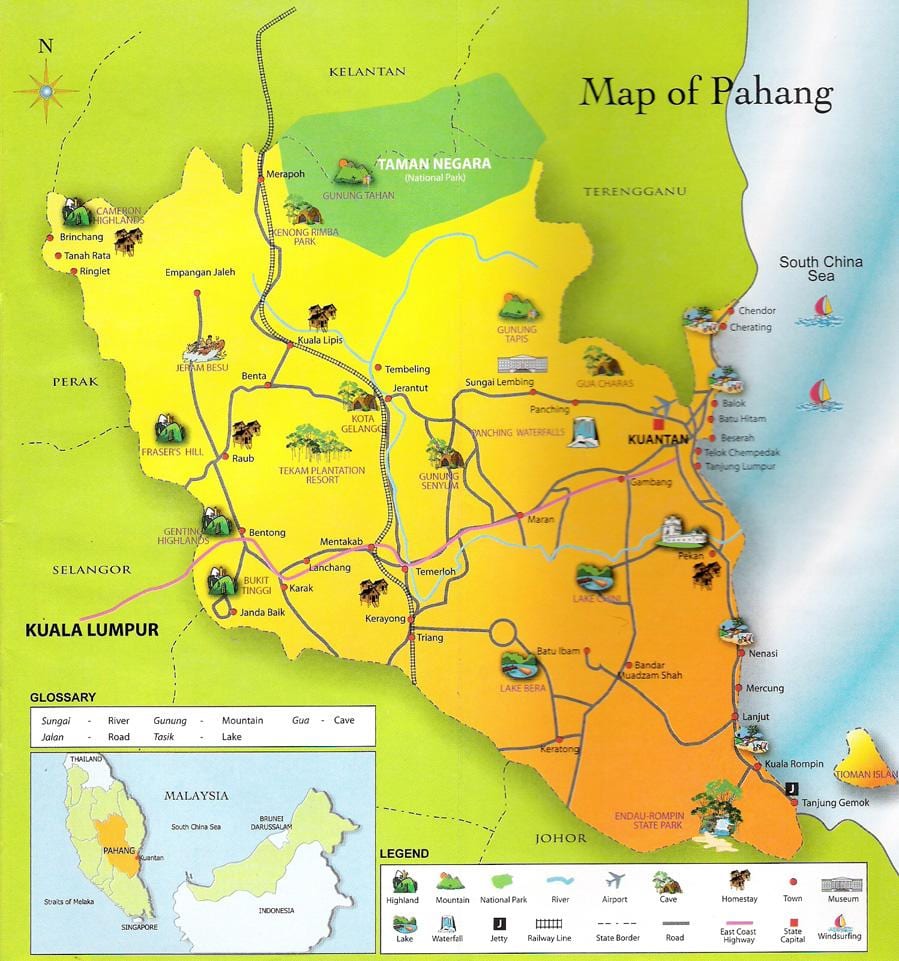 bản đồ của pahang nước malaysia