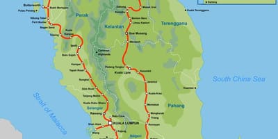 Kawasaki bản đồ đường malaysia