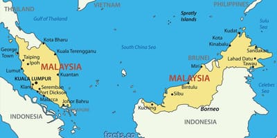 Một bản đồ của malaysia