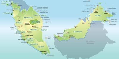 Bản đồ của malaysia núi