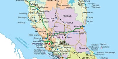 Penisular malaysia bản đồ